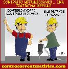 una vignetta che oggi ci ha ispirato il primo sciopero dei metalmeccanici per il rinnovo del loro contratto nazionale di lavoro. Tubal